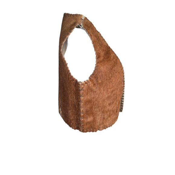 Ralph Lauren Sport vintage leather vest with a natural hair on cowhide size M - Picture 3 of 12